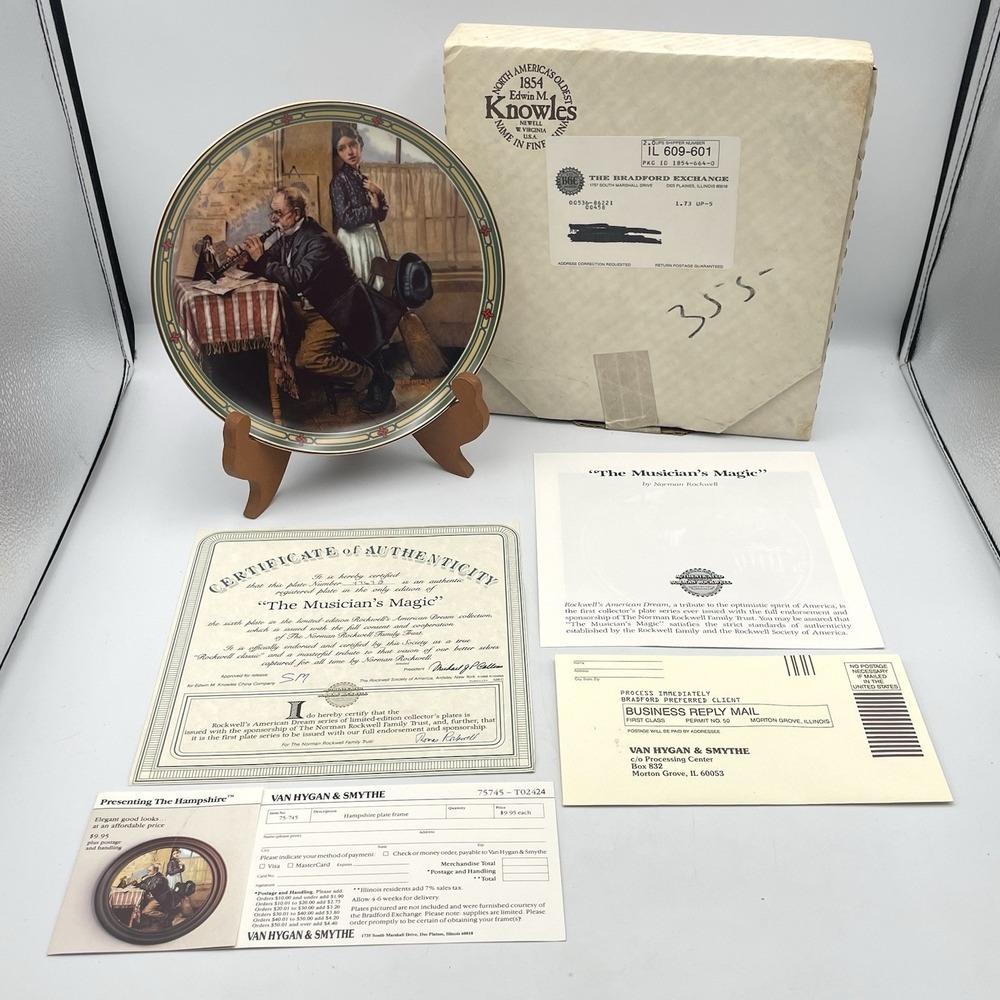 Vintage 1986 Norman Rockwell The Musician's Magic Knowles Plate COA Box